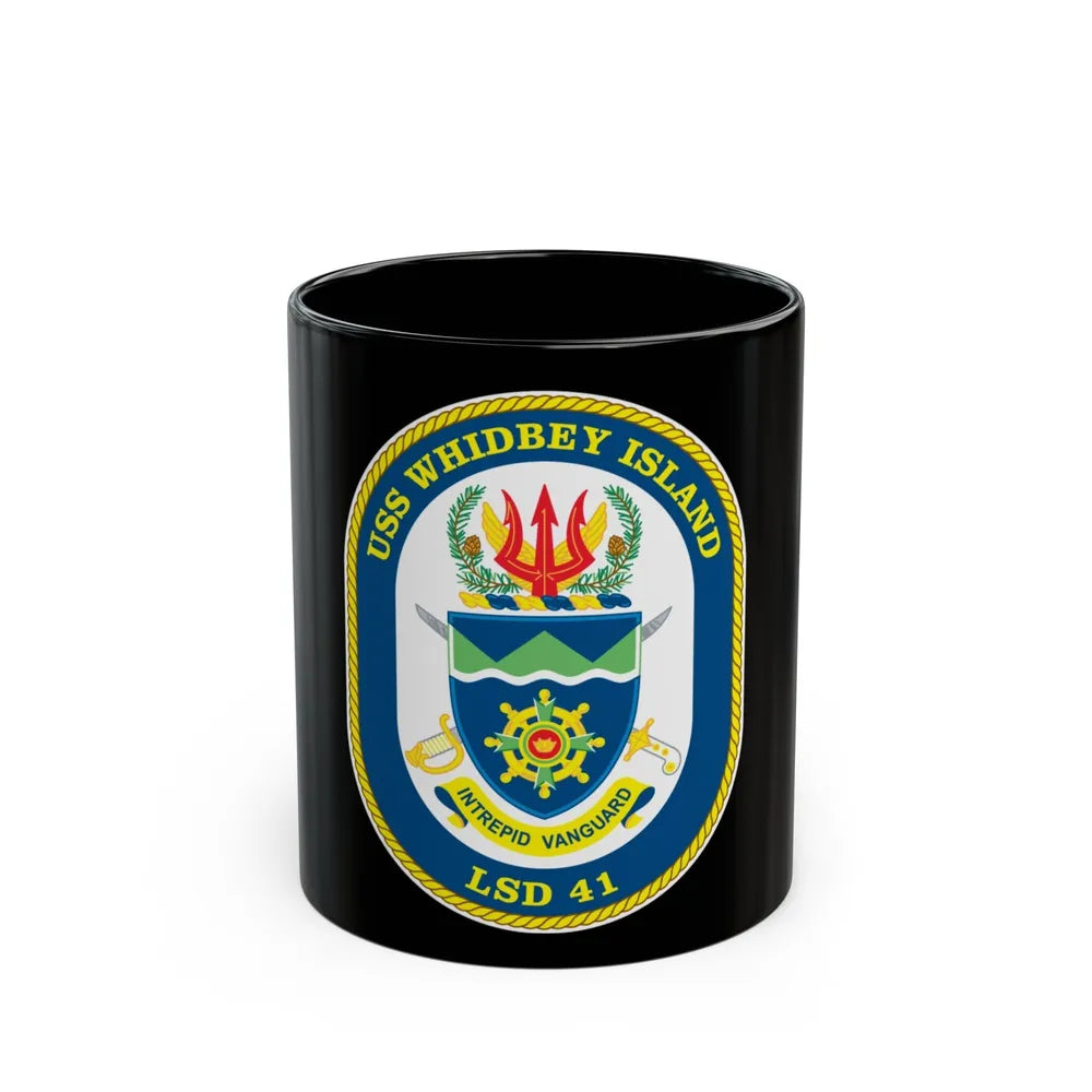 USS Whidbey Island LSD 41 (U.S. Navy) Black Coffee Mug-11oz-Go Mug Yourself