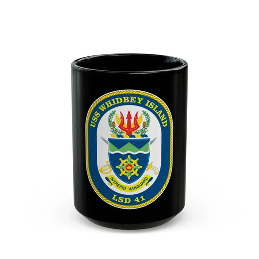 USS Whidbey Island LSD 41 (U.S. Navy) Black Coffee Mug 15oz - Go Mug Yourself