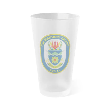 USS Whidbey Island LSD 41 (U.S. Navy) Frosted Pint Glass 16oz Default Title - Go Mug Yourself