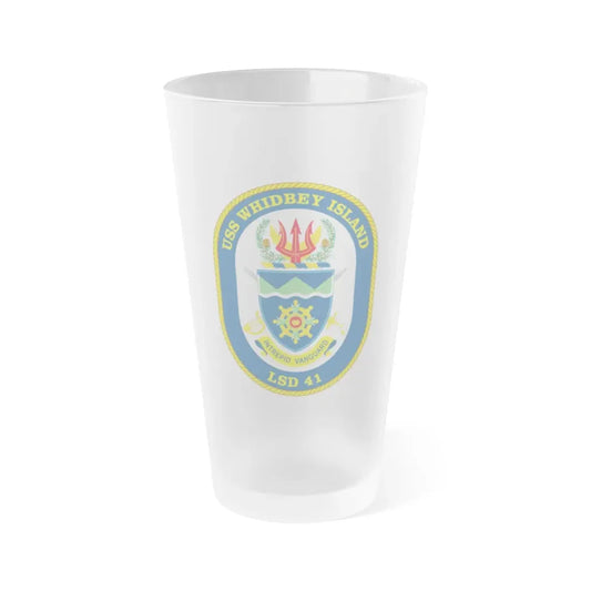 USS Whidbey Island LSD 41 (U.S. Navy) Frosted Pint Glass 16oz Default Title - Go Mug Yourself