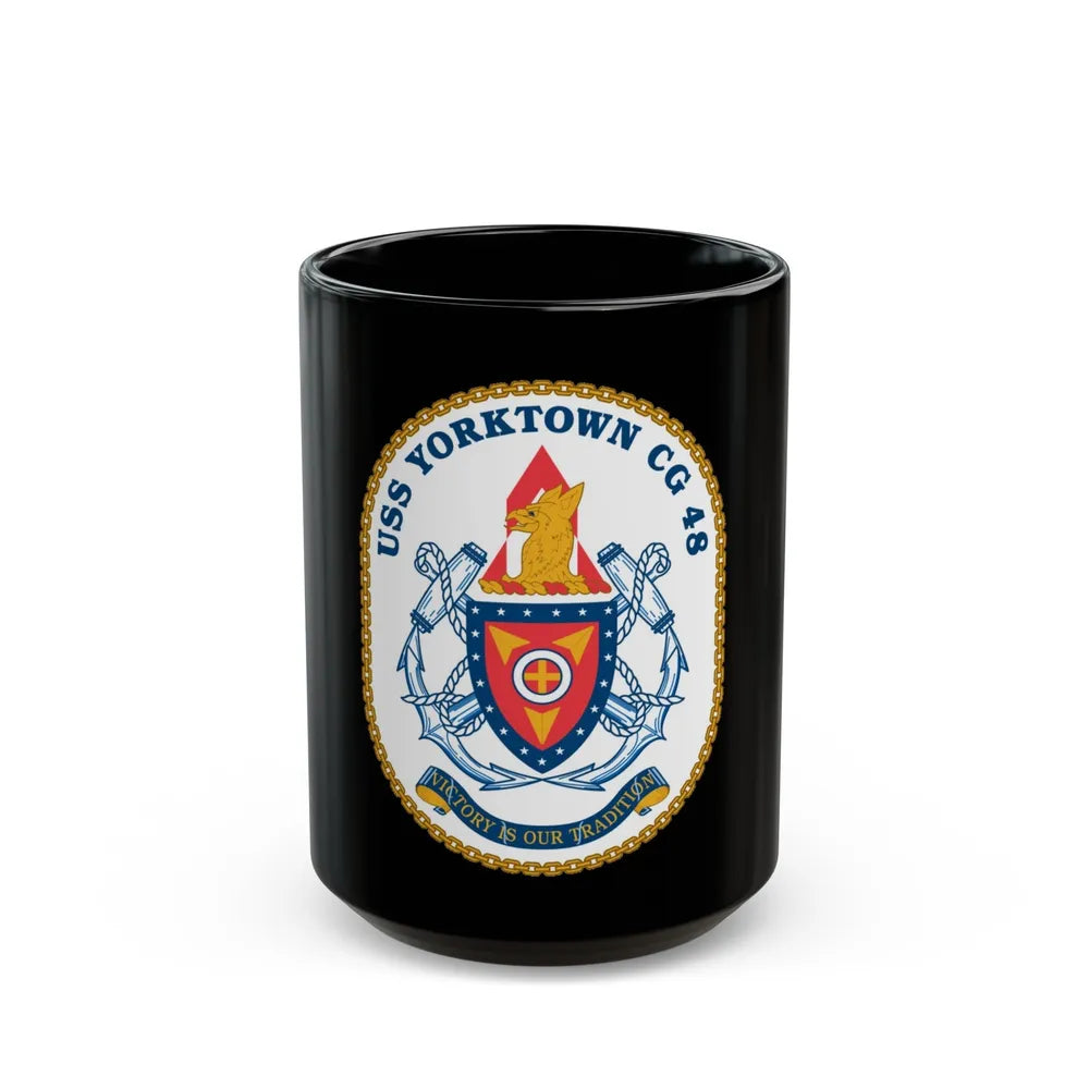 USS Yorktown CG 48 (U.S. Navy) Black Coffee Mug-15oz-Go Mug Yourself