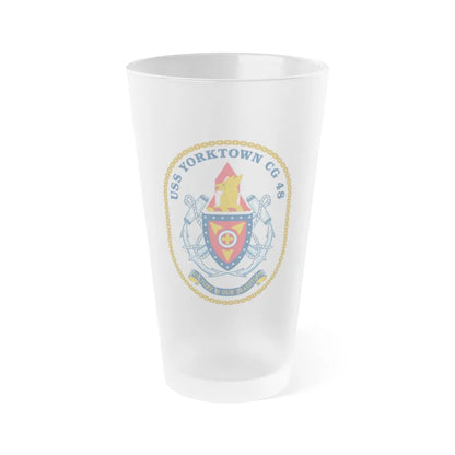 USS Yorktown CG 48 (U.S. Navy) Frosted Pint Glass 16oz-Go Mug Yourself