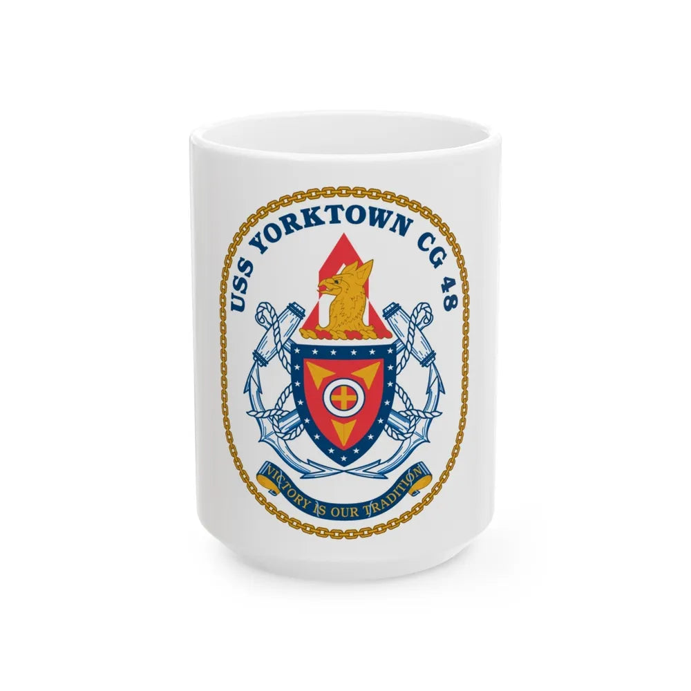 USS Yorktown CG 48 (U.S. Navy) White Coffee Mug-15oz-Go Mug Yourself