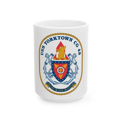 USS Yorktown CG 48 (U.S. Navy) White Coffee Mug 15oz - Go Mug Yourself