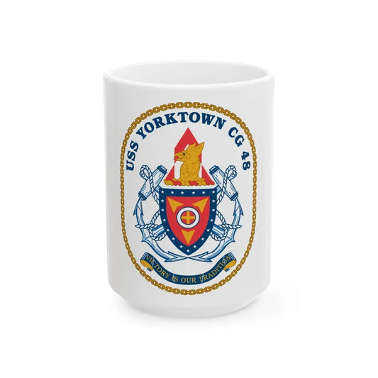 USS Yorktown CG 48 (U.S. Navy) White Coffee Mug 15oz - Go Mug Yourself