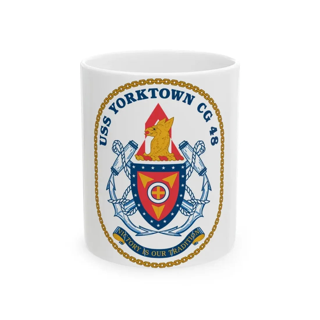 USS Yorktown CG 48 (U.S. Navy) White Coffee Mug - Go Mug Yourself