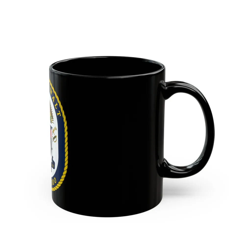 USS Zumwalt DDG 1000 Crest (U.S. Navy) Black Coffee Mug-Go Mug Yourself