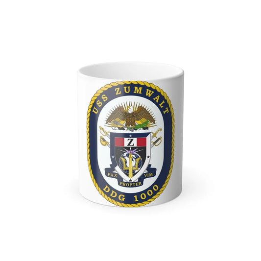 USS Zumwalt DDG 1000 Crest (U.S. Navy) Color Changing Mug 11oz-11oz-Go Mug Yourself