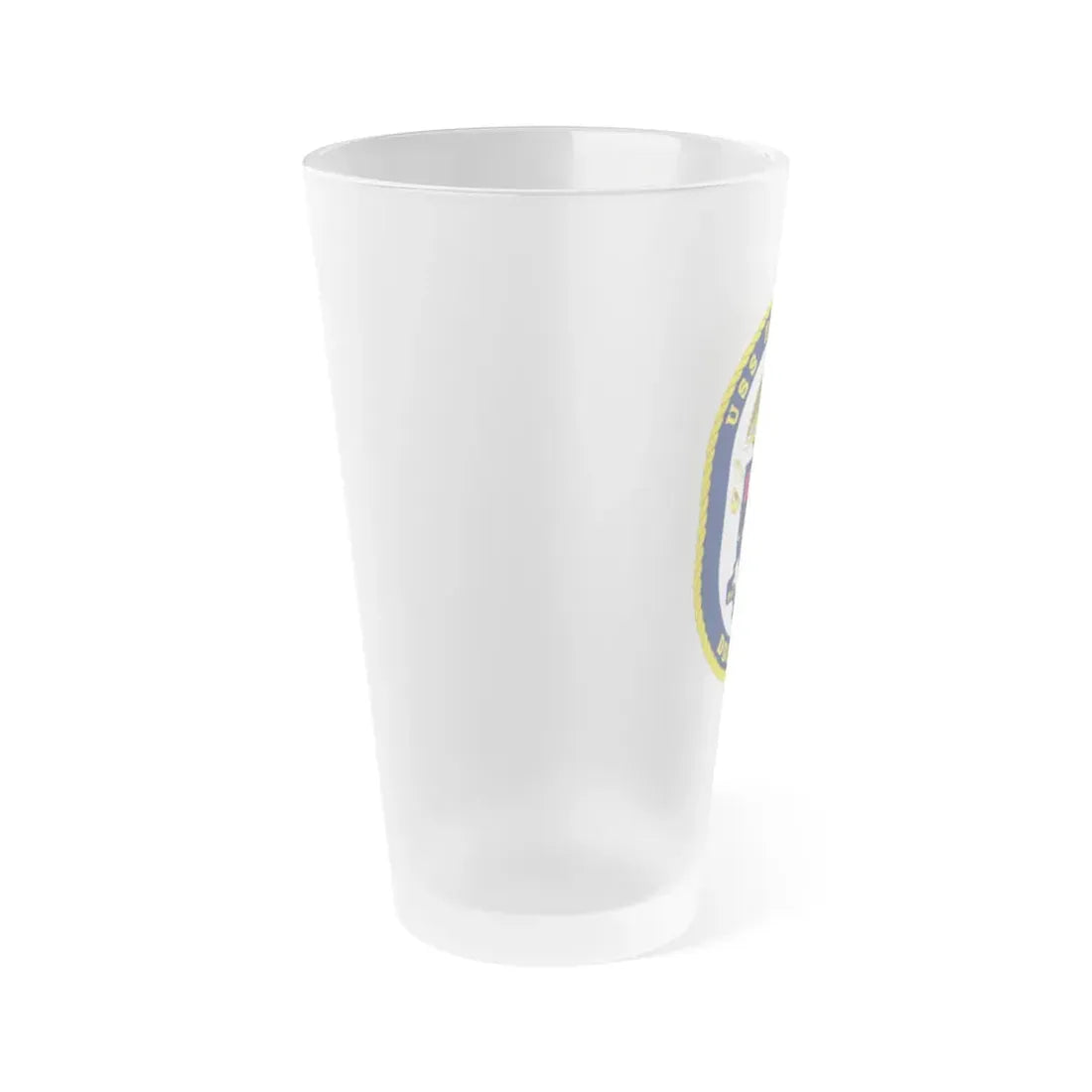 USS Zumwalt DDG 1000 Crest (U.S. Navy) Frosted Pint Glass 16oz - Go Mug Yourself