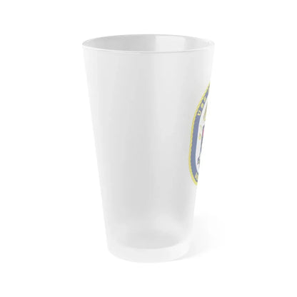 USS Zumwalt DDG 1000 Crest (U.S. Navy) Frosted Pint Glass 16oz - Go Mug Yourself