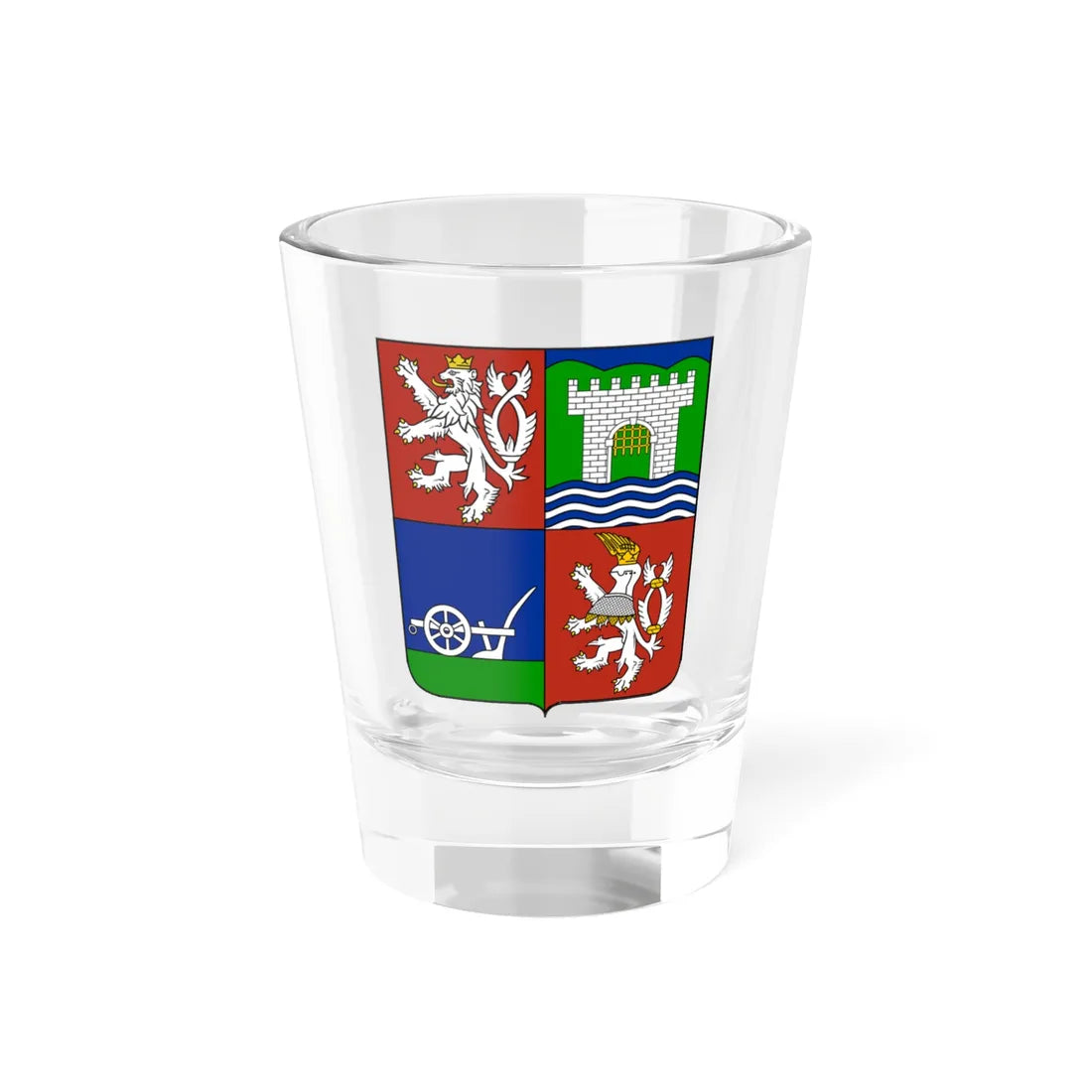Usti nad Labem Region CoA CZ (Czech Republic) (Coat of Arms) Shot Glass 1.5oz 1.5oz - Go Mug Yourself