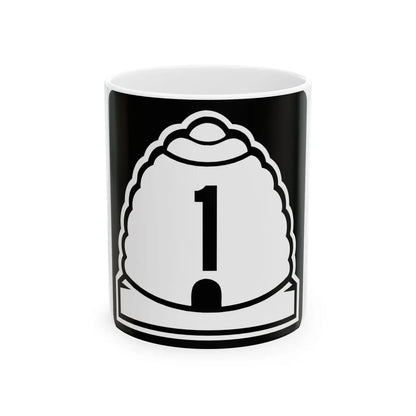 Utah 1 (Utah) (Road Sign) White Coffee Mug 11oz - Go Mug Yourself