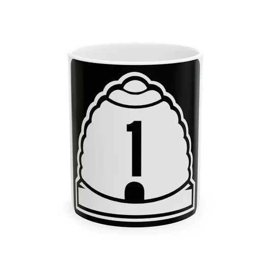 Utah 1 (Utah) (Road Sign) White Coffee Mug 11oz - Go Mug Yourself