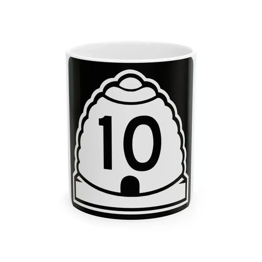 Utah 10 (Utah) (Road Sign) White Coffee Mug 11oz - Go Mug Yourself