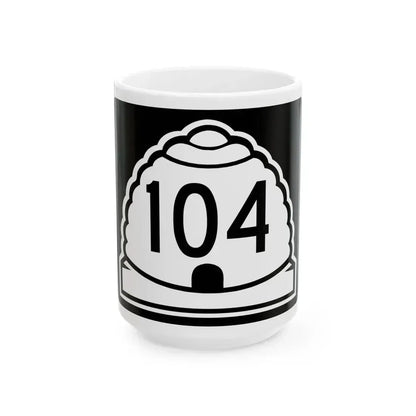 Utah 104 (Utah) (Road Sign) White Coffee Mug 15oz - Go Mug Yourself
