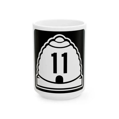 Utah 11 (Utah) (Road Sign) White Coffee Mug 15oz - Go Mug Yourself