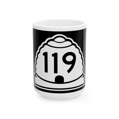 Utah 119 (Utah) (Road Sign) White Coffee Mug 15oz - Go Mug Yourself