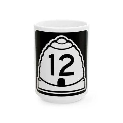 Utah 12 (Utah) (Road Sign) White Coffee Mug 15oz - Go Mug Yourself