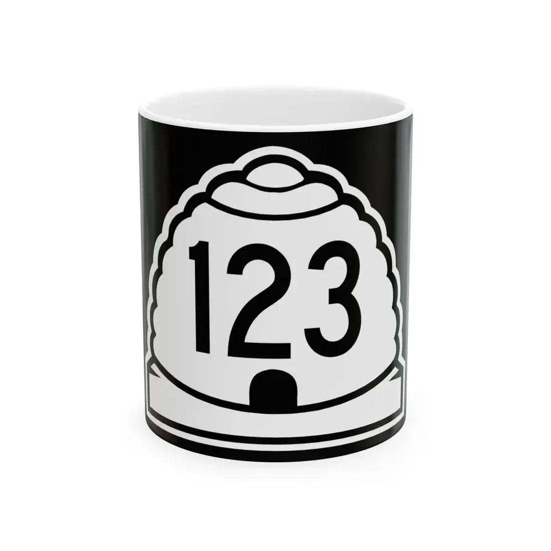Utah 123 (Utah) (Road Sign) White Coffee Mug 11oz - Go Mug Yourself
