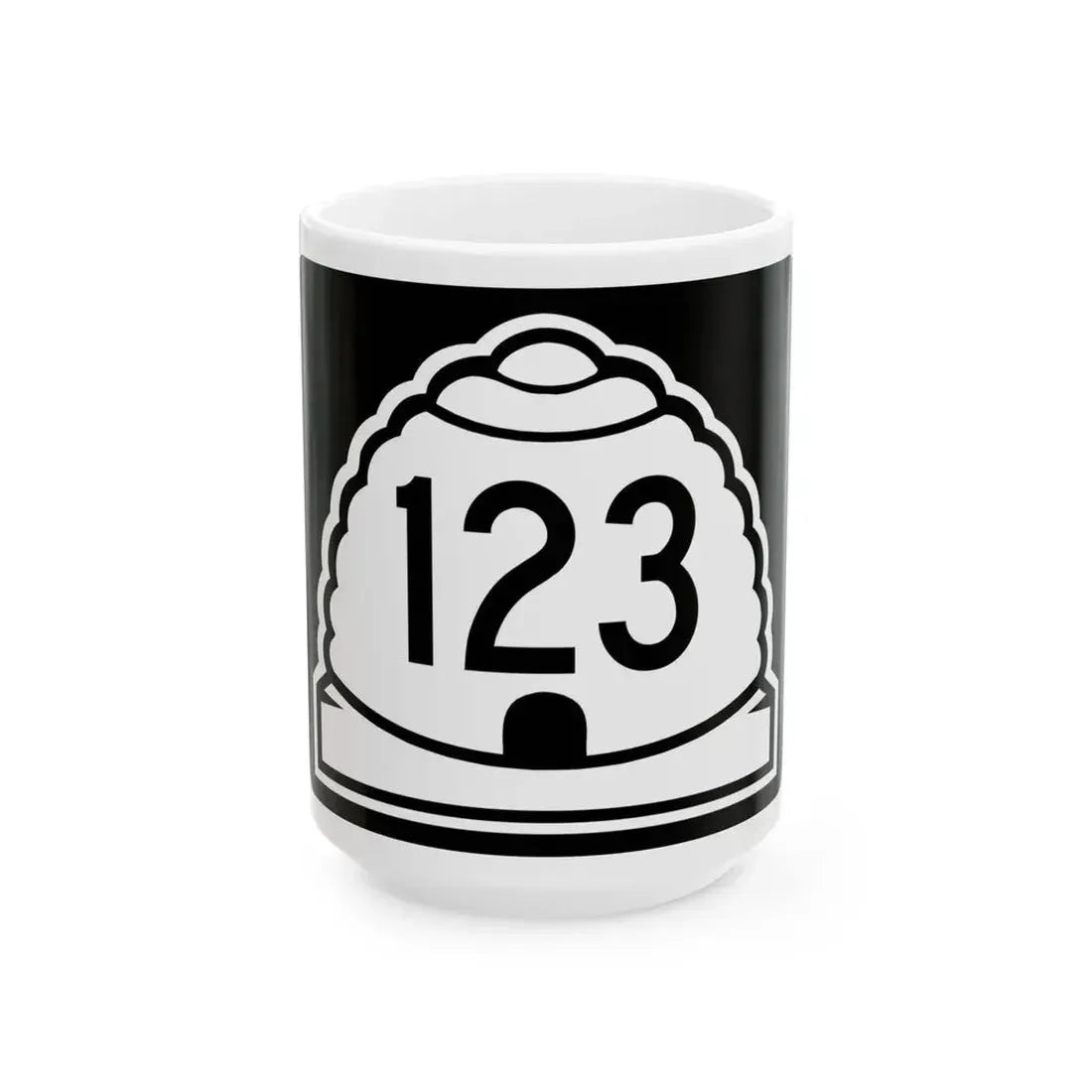 Utah 123 (Utah) (Road Sign) White Coffee Mug 15oz - Go Mug Yourself
