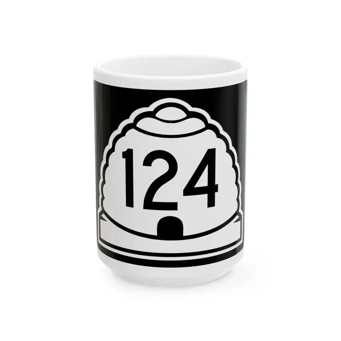 Utah 124 (Utah) (Road Sign) White Coffee Mug 15oz - Go Mug Yourself