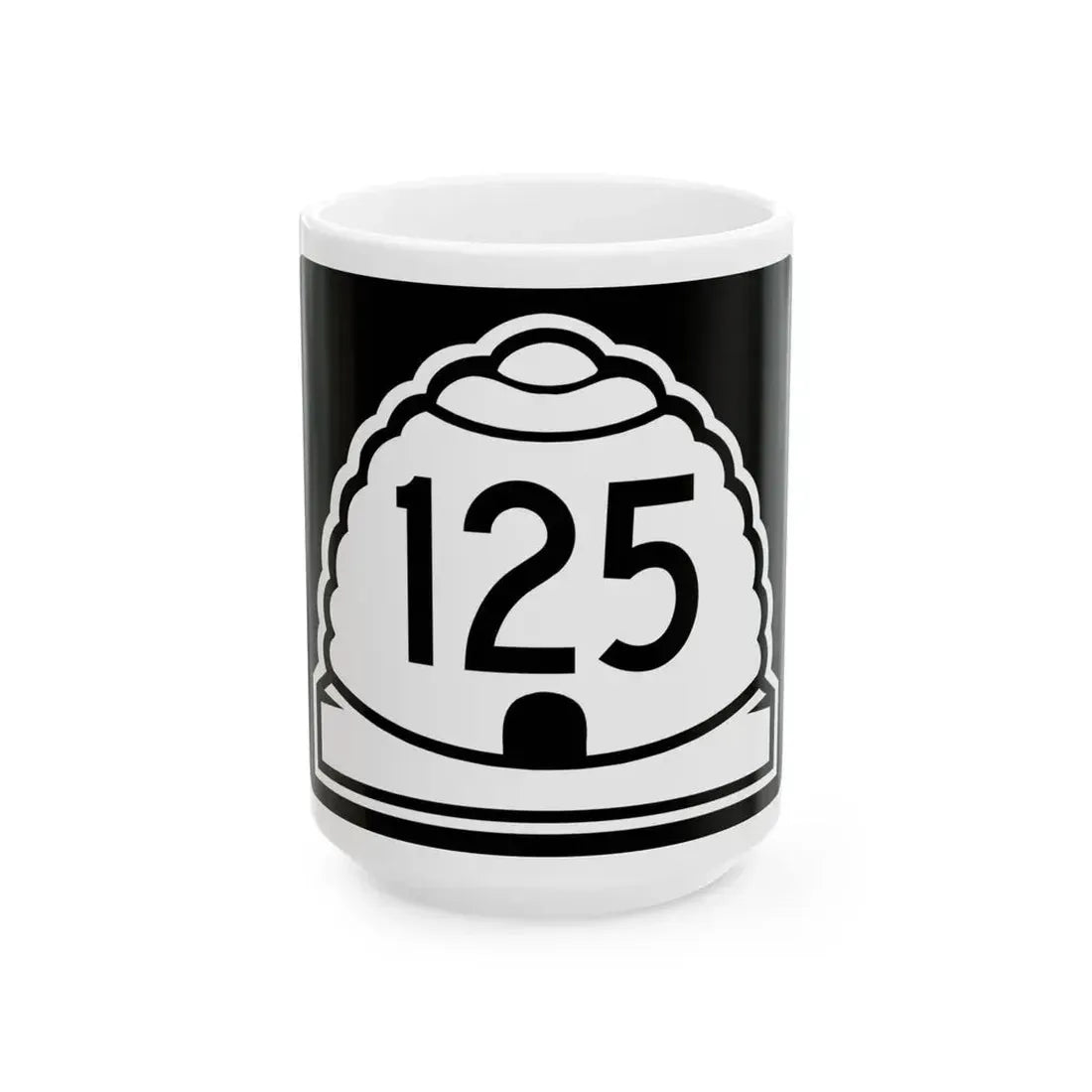 Utah 125 (Utah) (Road Sign) White Coffee Mug 15oz - Go Mug Yourself
