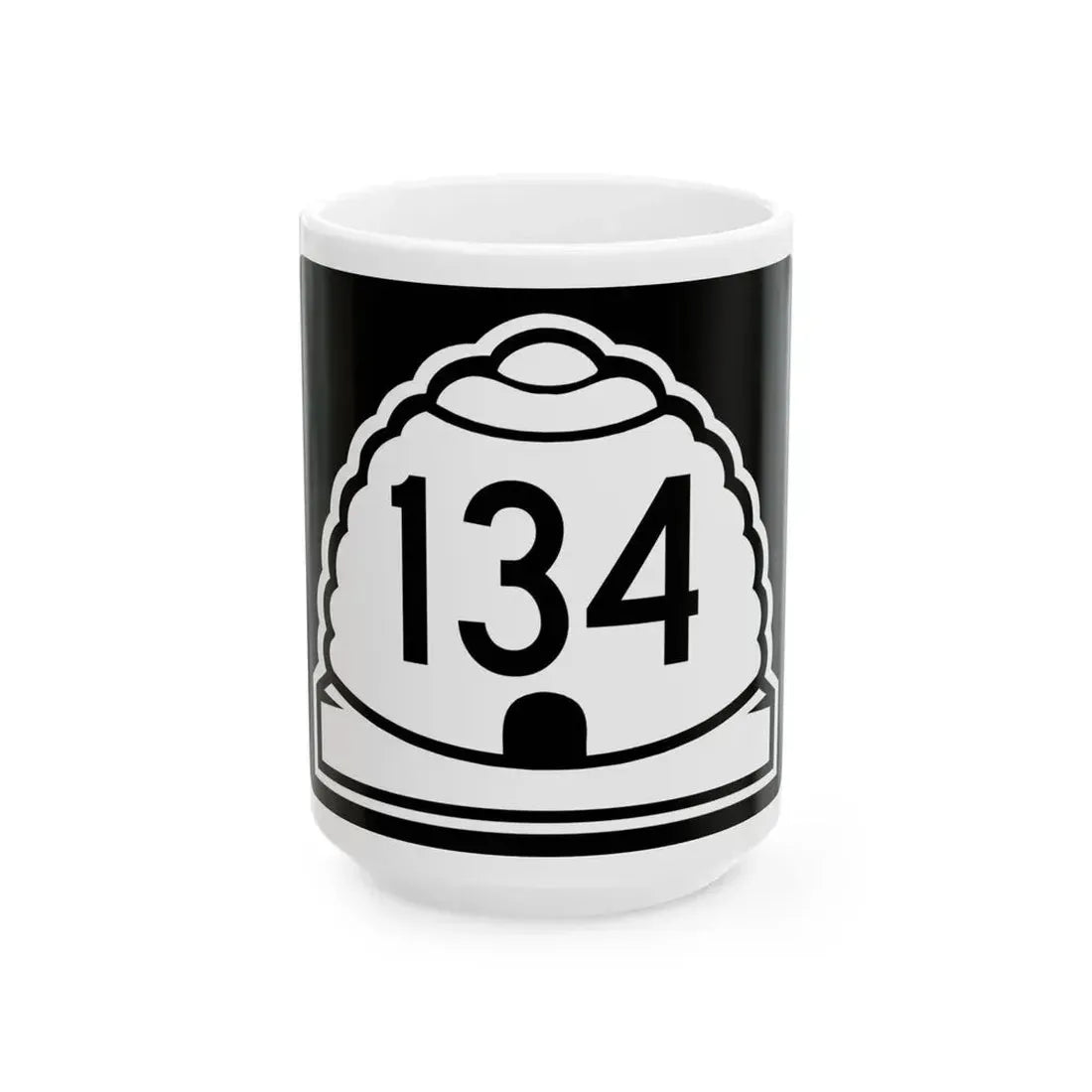 Utah 134 (Utah) (Road Sign) White Coffee Mug 15oz - Go Mug Yourself
