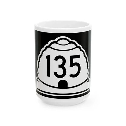 Utah 135 (Utah) (Road Sign) White Coffee Mug 15oz - Go Mug Yourself