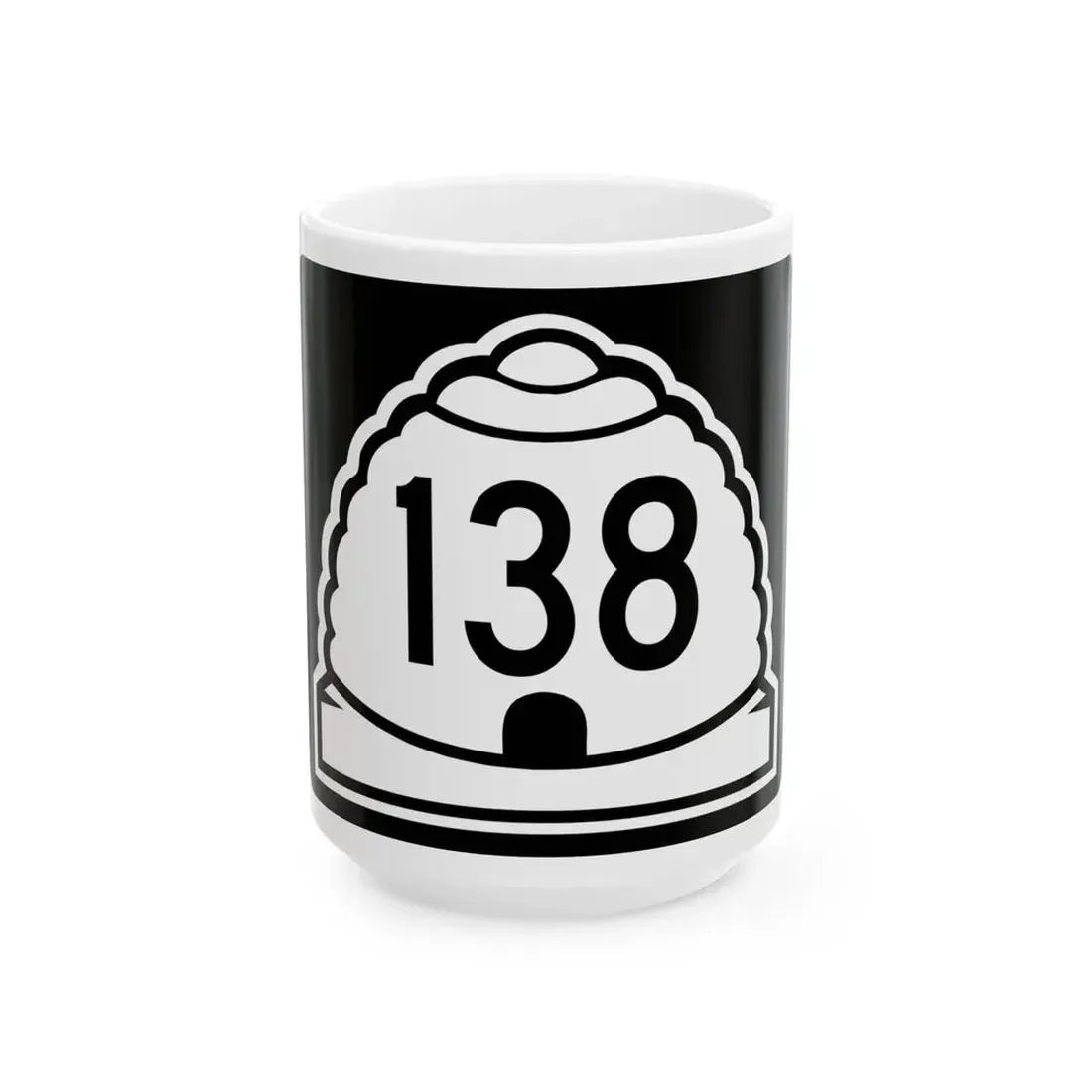 Utah 138 (Utah) (Road Sign) White Coffee Mug 15oz - Go Mug Yourself