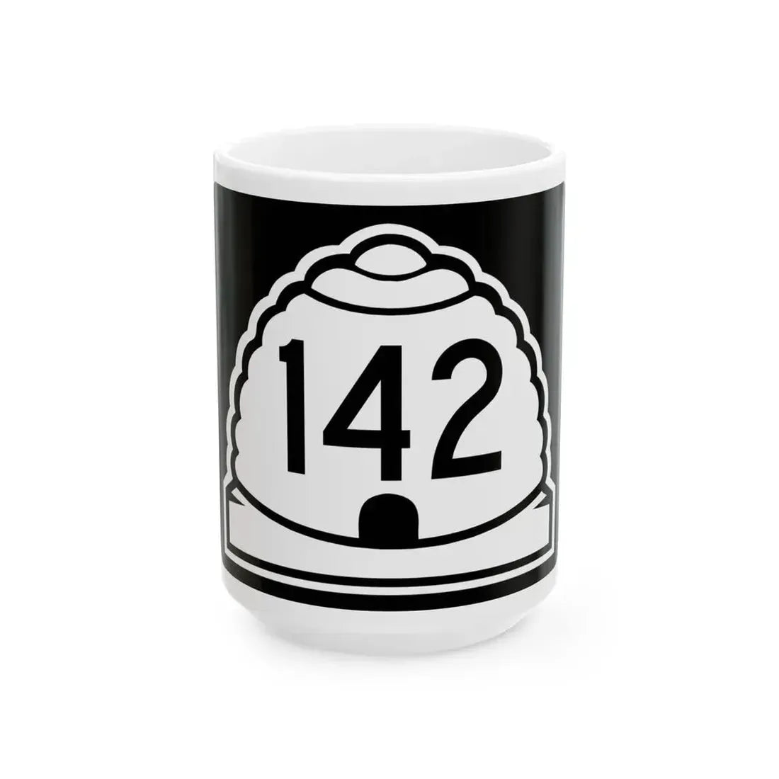 Utah 142 (Utah) (Road Sign) White Coffee Mug 15oz - Go Mug Yourself