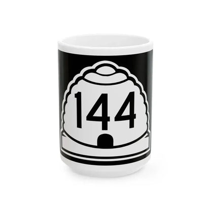 Utah 144 (Utah) (Road Sign) White Coffee Mug 15oz - Go Mug Yourself