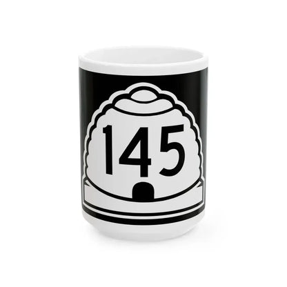 Utah 145 (Utah) (Road Sign) White Coffee Mug 15oz - Go Mug Yourself