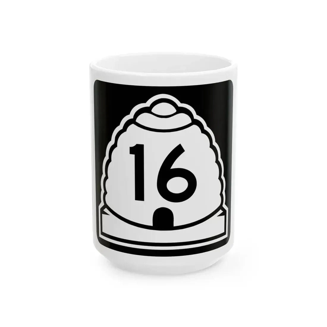 Utah 16 (Utah) (Road Sign) White Coffee Mug 15oz - Go Mug Yourself