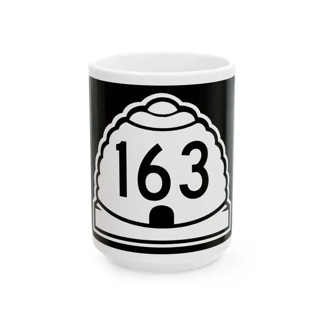 Utah 163 (Utah) (Road Sign) White Coffee Mug 15oz - Go Mug Yourself