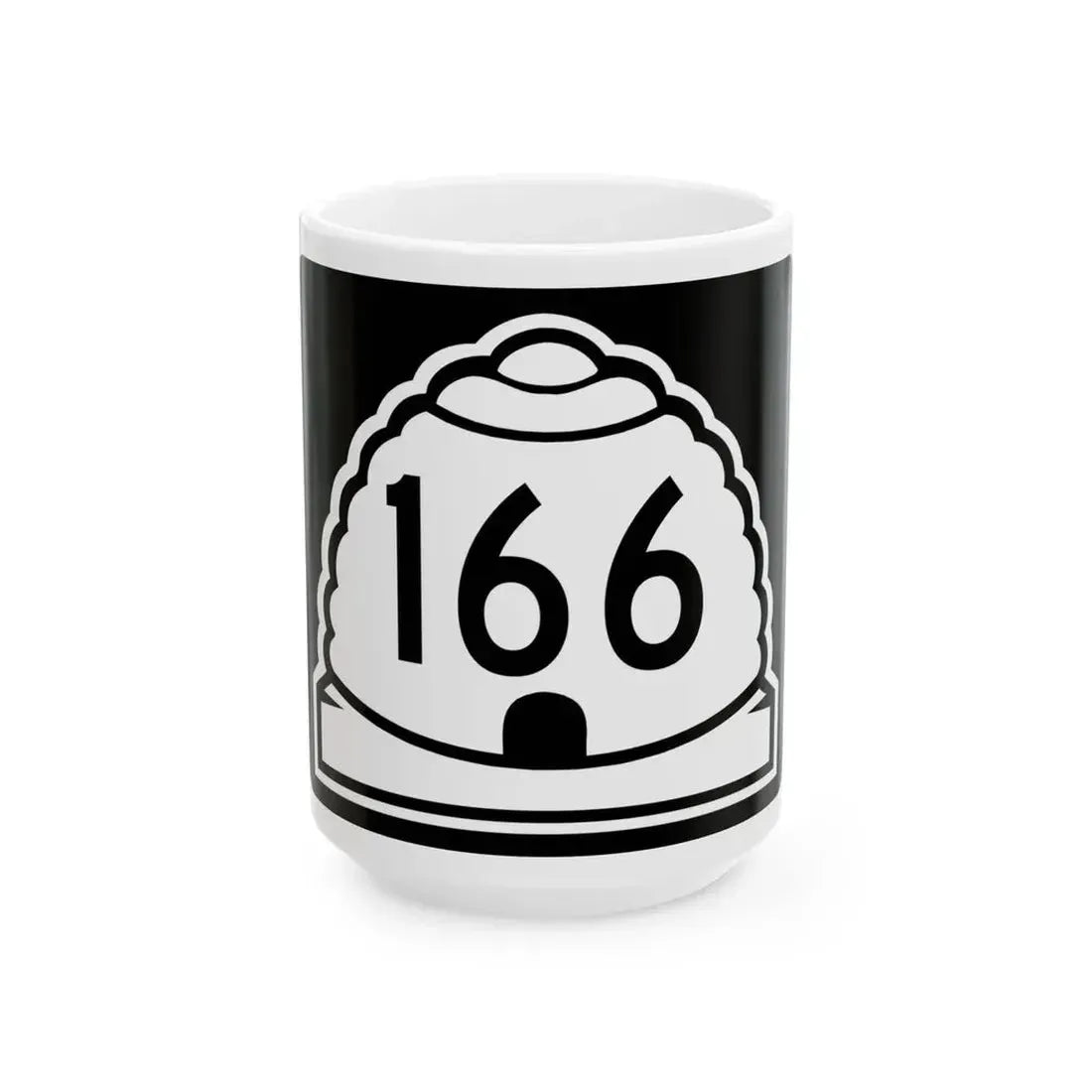 Utah 166 (Utah) (Road Sign) White Coffee Mug 15oz - Go Mug Yourself
