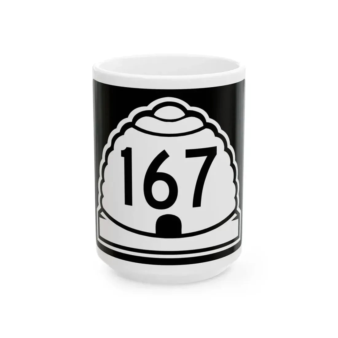 Utah 167 (Utah) (Road Sign) White Coffee Mug 15oz - Go Mug Yourself