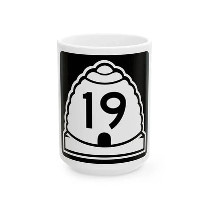Utah 19 (Utah) (Road Sign) White Coffee Mug 15oz - Go Mug Yourself