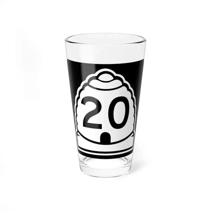 Utah 20 (Utah) (Road Sign) Pint Glass 16oz 16oz - Go Mug Yourself