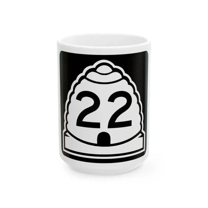 Utah 22 (Utah) (Road Sign) White Coffee Mug 15oz - Go Mug Yourself