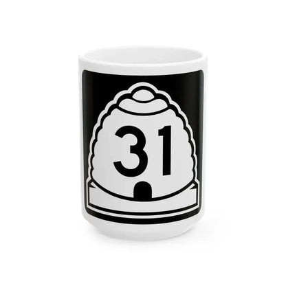 Utah 31 (Utah) (Road Sign) White Coffee Mug 15oz - Go Mug Yourself