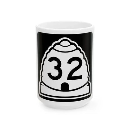 Utah 32 (Utah) (Road Sign) White Coffee Mug 15oz - Go Mug Yourself