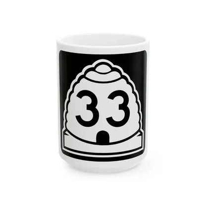 Utah 33 (Utah) (Road Sign) White Coffee Mug 15oz - Go Mug Yourself