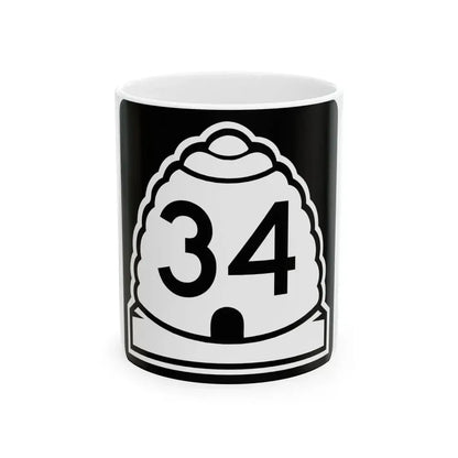 Utah 34 (Utah) (Road Sign) White Coffee Mug 11oz - Go Mug Yourself