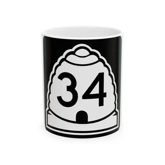 Utah 34 (Utah) (Road Sign) White Coffee Mug 11oz - Go Mug Yourself