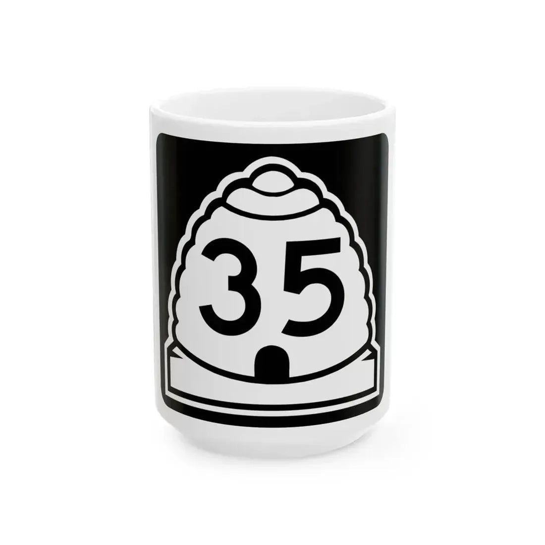 Utah 35 (Utah) (Road Sign) White Coffee Mug 15oz - Go Mug Yourself