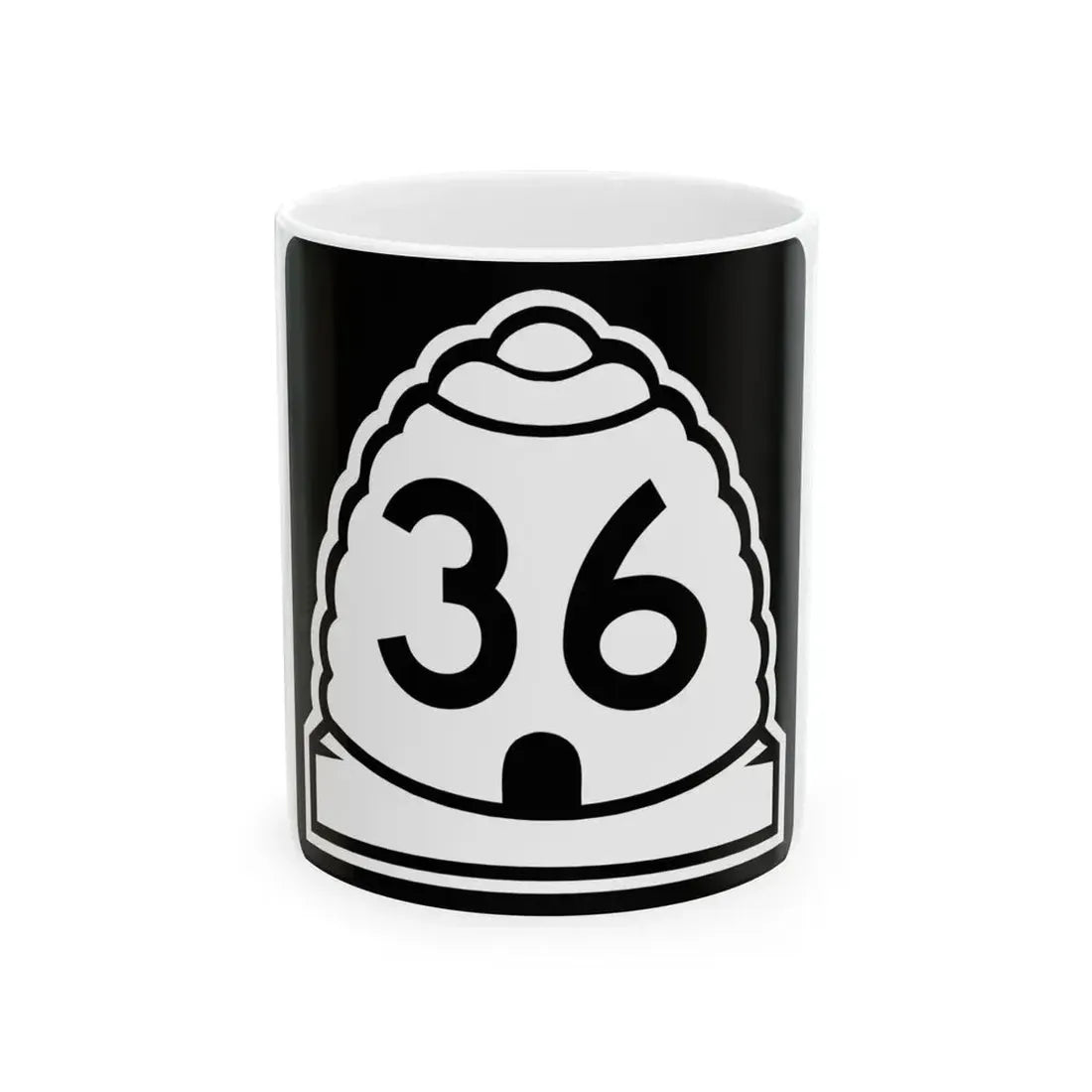 Utah 36 (Utah) (Road Sign) White Coffee Mug 11oz - Go Mug Yourself