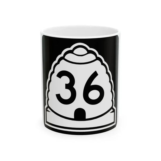 Utah 36 (Utah) (Road Sign) White Coffee Mug 11oz - Go Mug Yourself