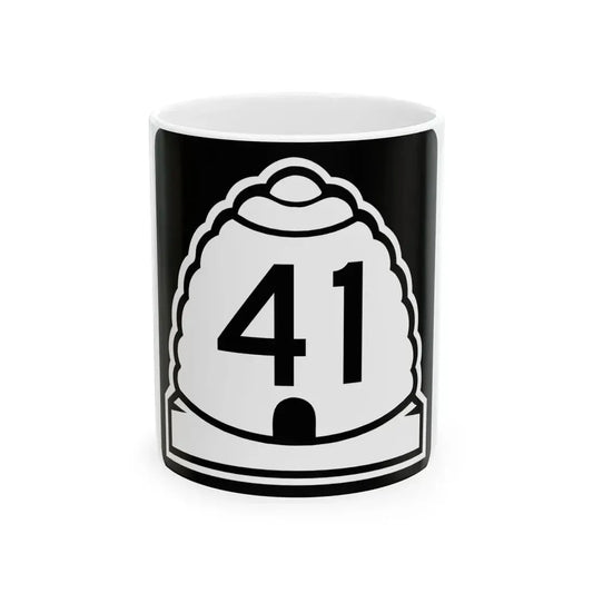 Utah 41 (Utah) (Road Sign) White Coffee Mug 11oz - Go Mug Yourself