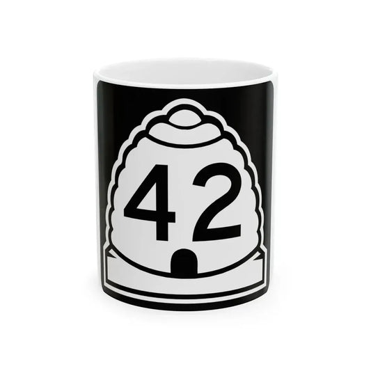 Utah 42 (Utah) (Road Sign) White Coffee Mug 11oz - Go Mug Yourself