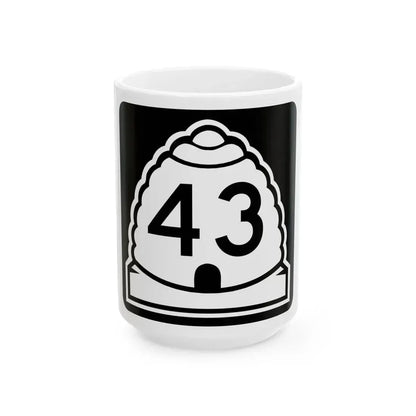 Utah 43 (Utah) (Road Sign) White Coffee Mug 15oz - Go Mug Yourself